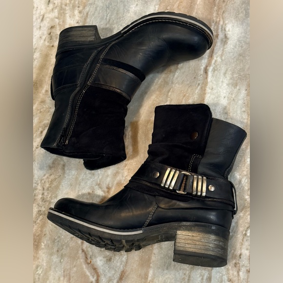 Women’s DROMEDARIS Kikka black leather & suede boots- Size 37 - Picture 9 of 10